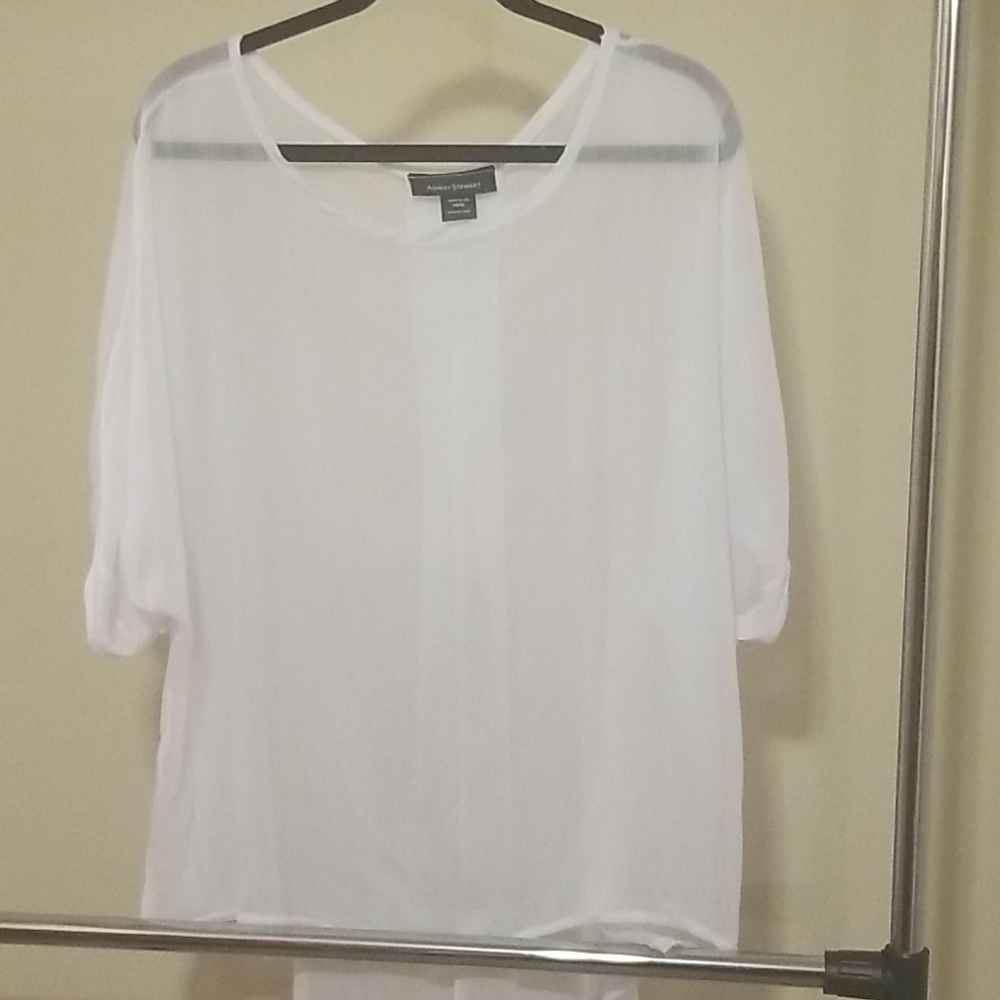 White see through blouse